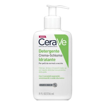 CeraVe Detergente Crema Schiuma Idratante​ 236 ml - Per pelli da normali a secche