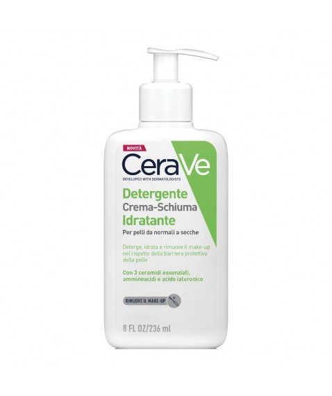 CeraVe Detergente Crema Schiuma Idratante​ 236 ml - Per pelli da normali a secche