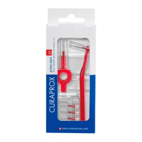 Prime Start 07 Scovolino Interdentale Curaprox CPS Rosso 5 Pezzi + 2 Manici