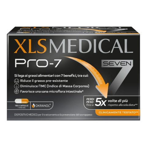 XLS Medical Pro 7 Dispositivo Medico per il Controllo del Peso 180 Capsule XLS Medical Pro 7 Dispositivo Medico per il Controllo del Peso 180 Capsule