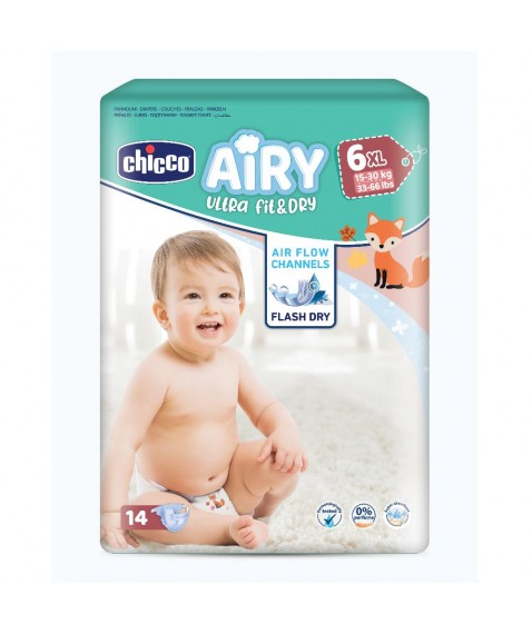 CHICCO PANN AIRY FIT&DRY 15x30 kg 14 Pezzi