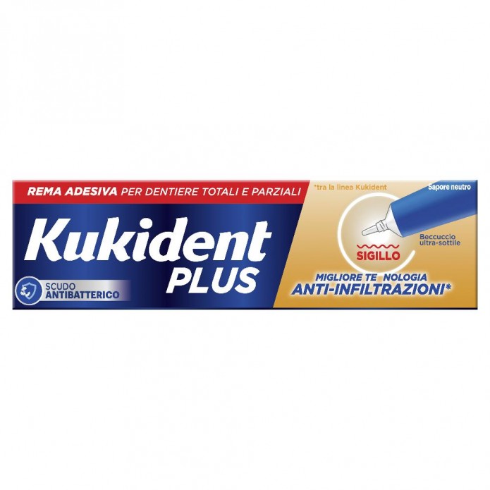 Kukident Plus Sigillo Crema Adesiva per Dentiera 40g