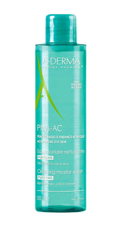 A-Derma Phys-AC Acqua Micellare Detergente Purificante 200 ml - Per pelle grassa con imperfezioni e a tendenza acneica