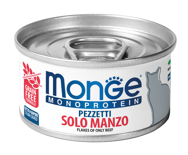 MONGE GATTO MONOPROTEICO SOLO MANZO 80GR (lattina)