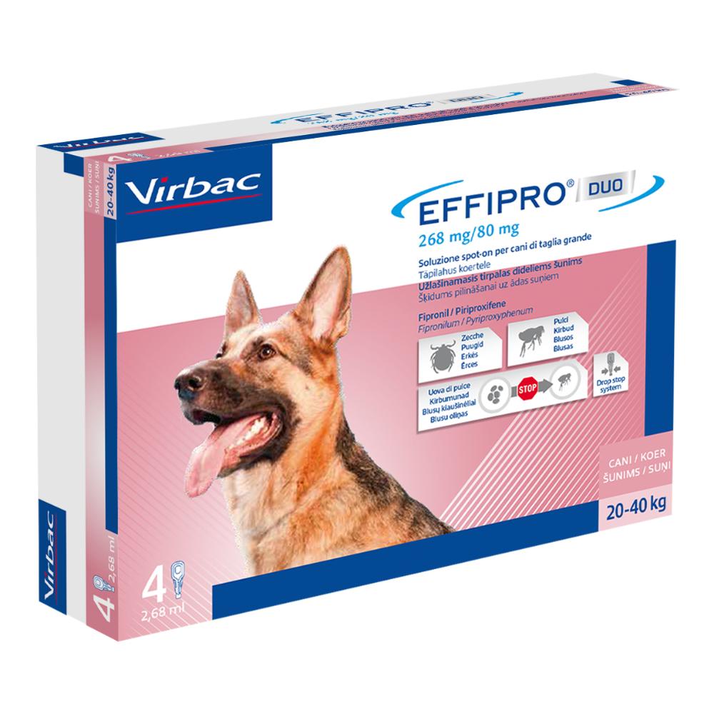 Effipro Duo Spot-On Pipette 2,68 ml per Cani di Grossa Taglia da 20 a 40 kg - Antiparassitario img