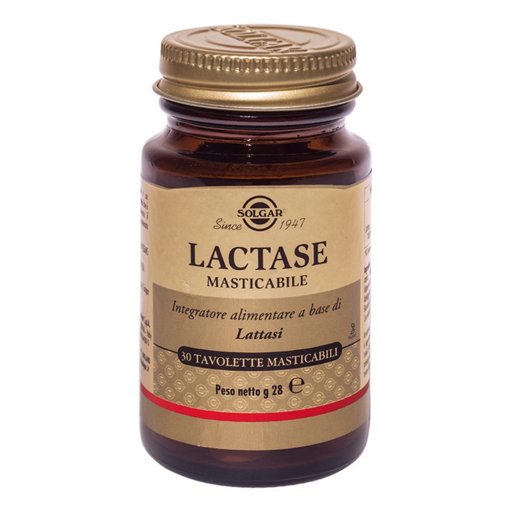 Solgar Lactase Masticabile 30 Tavolette - Integratore alimentare a base di lattasi per aiutare il fisiologico metabolismo del lattosio