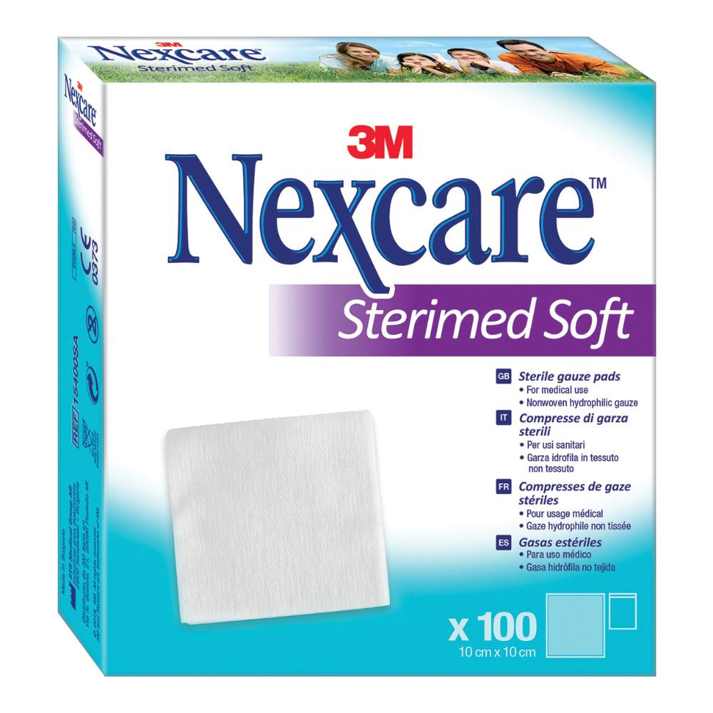 3M Nexcare Sterimed Soft Garza 10x10 cm 100 pezzi - Garza sterile in tessuto non tessuto